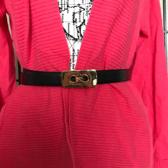 Vintage Designer Leather Classic accessory Gold buckle waist belt chocolate 🍫 - Picture 3 of 15